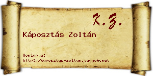 Káposztás Zoltán névjegykártya
