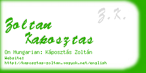 zoltan kaposztas business card
